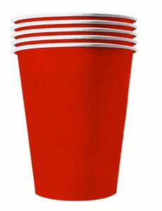 20 Amerikaanse rode recyclebare kartonnen bekers 53cl