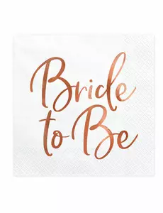 20 Bride to be roségouden servetten 33 x 33 cm