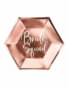 6 Bride Squad roségouden bordjes 23 cm
