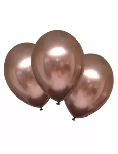 6 Satijnen roségouden latex ballonnen 28 cm