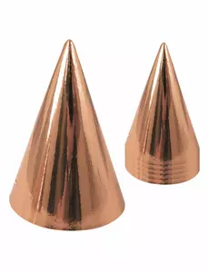 6 Feesthoedjes in roségoud karton 15 cm