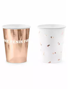 6 same penis forever rozen gouden papieren bekers 220 ml