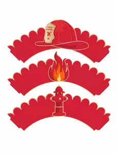 6 brandweerman cupcakevormpjes
