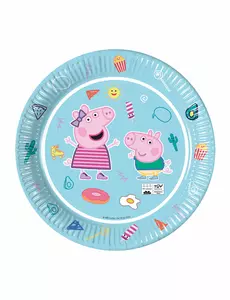 8 Assiettes en carton Peppa Pig™ bleues 23 cm
