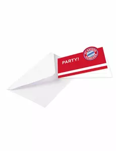 8 Cartes d'invitation avec enveloppes FC Bayern Munich™ 13 x 8 cm