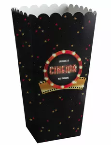 8 Cornets à popcorn carton Hollywood 6 x 17 cm