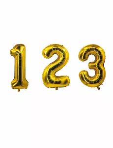 Ballon aluminium chiffre doré 85 cm, Taille: 0