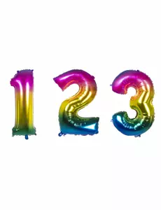 Ballon aluminium multicolore 86 cm, Taille: 0