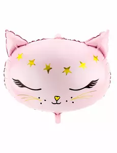 Roze kattenfolieballon 48 x 36 cm
