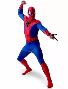 Eendelig second skin Spiderman™ kostuum voor volwassenen, Maat: Medium/Large
