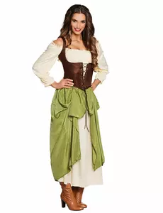 Middeleeuwse barvrouw kostuum, Maat: Small/Medium