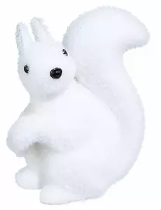Witte eekhoorn decoratie 12 cm