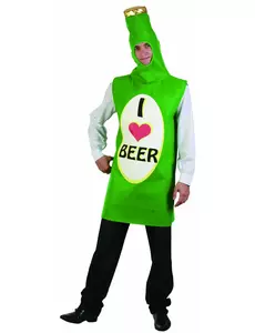 Déguisement bouteille de bière verte adulte