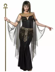 Zwart en goudkleurig Cleopatra kostuum voor vrouwen, Maat: X-Large (44/46)