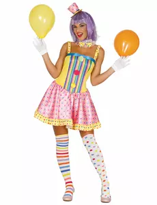 Pastel clownskostuum voor vrouwen, Maat: Medium (38–40)