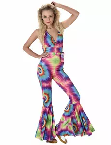 Psychedelisch hippie kostuum voor vrouwen, Maat: Small