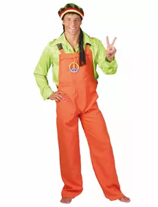 Déguisement combinaison orange fluo adulte, Taille: Large