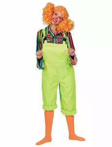 Fluo groene tuinbroek voor volwassenen, Maat: Large