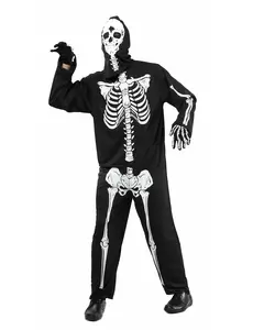 Halloween skeletten kostuum voor mannen, Maat: Medium/Large