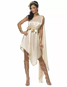 Déguisement déesse beige femme, Taille: Small