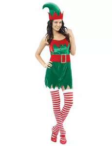 Déguisement Elfe sexy femme Noël, Taille: Medium/Large