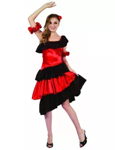 Rode flamenco danseres kostuum voor vrouwen, Maat: Small