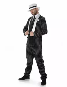 Déguisement gangster noir homme, Taille: Medium