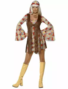 Déguisement hippie année 70 femme, Taille: Small