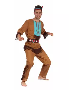 Déguisement indien à motifs homme, Taille: Medium