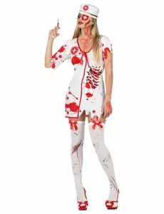 Déguisement infirmière ensanglantée femme Halloween, Taille: X-Small/Small