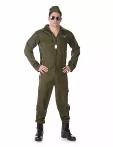 Déguisement pilote de chasse complet homme, Taille: Medium