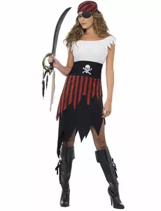 Déguisement pirate dentelé femme, Taille: Medium