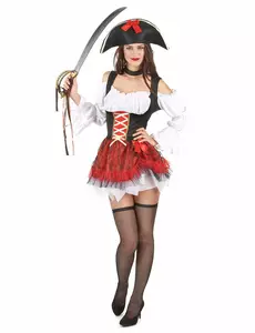 Sexy piraten outfit met tule rok voor dames, Maat: Small/Medium