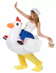 Déguisement poulet gonflable adulte