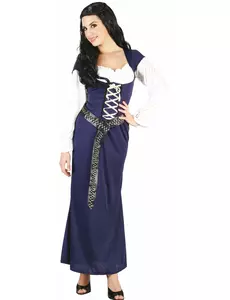Déguisement Bavaroise robe longue bleue Femme