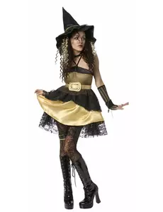 Déguisement sorcière femme Halloween or