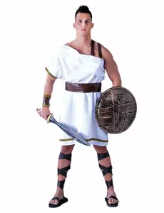 Déguisement spartan blanc homme, Taille: Large (52–54)