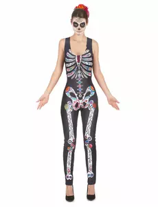 Déguisement Squelette Dia de los muertos femme, Taille: Small/Medium
