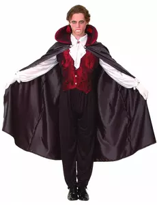 Déguisement vampire rouge homme Halloween, Taille: Large