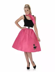 Déguisement années 50 fuschia femme, Taille: Small