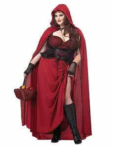 Gothic Roodkapje kostuum voor vrouwen - Grote Maten, Maat: XX-Large (46/48)