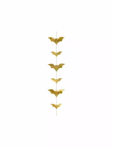 Guirlande chauve-souris dorée métallisée 150 x 11 cm