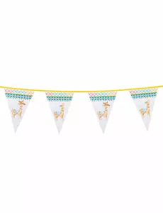 Witte lama kunststof wimpelslinger 30 x 20 cm 6m