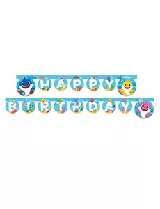 Guirlande en papier Happy Birthday Baby Shark™ 2 m