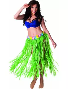 Jupe hawaïenne longue verte adulte