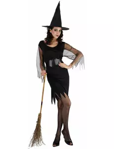 Déguisement sorcière manches en tulle femme Halloween