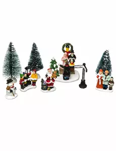 Kerstdorp beeldjes kerstkoor