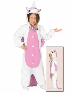 Combinaison licorne blanche et rose enfant, Taille: 3–4 ans (95–105 cm)