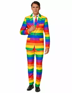 Suitmeister™ Mr. Rainbow kostuum voor mannen, Maat: Small (EU 44–46)