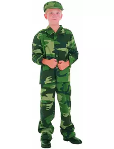 Déguisement militaire camouflage garçon, Taille: 4–6 ans (110–120 cm)